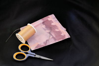 High angle view of coffee on table