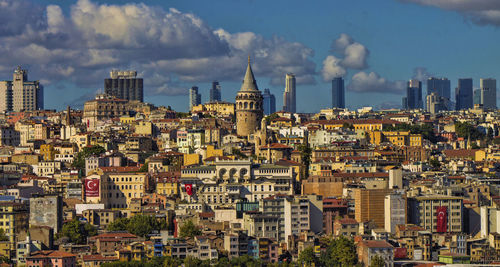 Aerial view of buildings in city