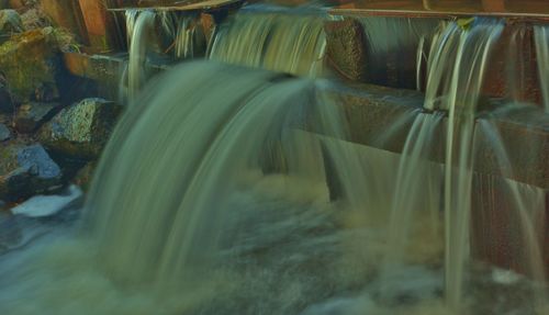 Close-up of waterfall in sea