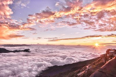 Scenic view of cloudscape against sky during sunset