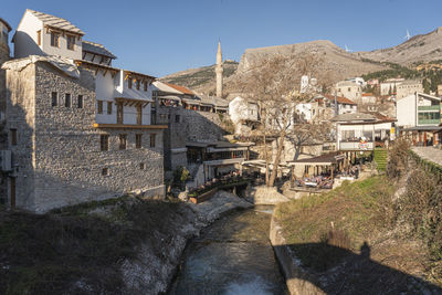 View of the creek in the city of mostar, bosnia and herzegovina