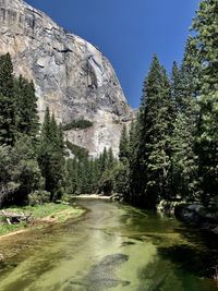 Scenic view of mountains against clear sky