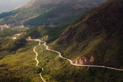 Aerial view of mountain road
