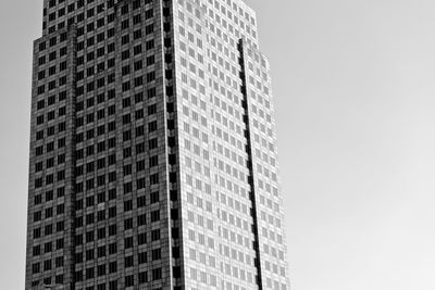 Low angle view of modern building against clear sky