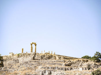 Low angle view of building against clear sky