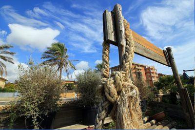 Low angle view of built structure against sky