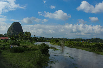 Scenic view of river against sky