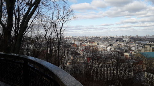 Panoramic view of townscape against sky in city