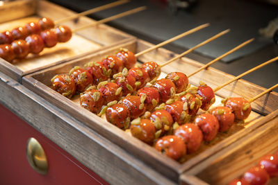 Chinese snacks on a cart on china