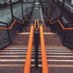 High angle view of stairs