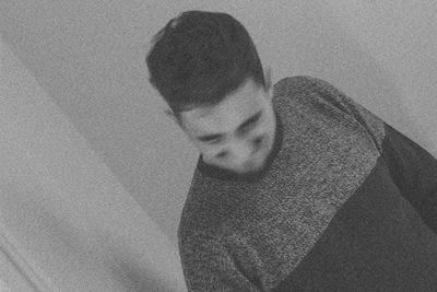 High angle view of man