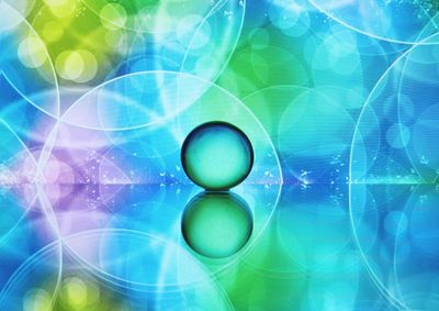 Digital composite image of blue background