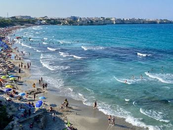 High angle view of beach