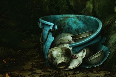 Close-up of old train