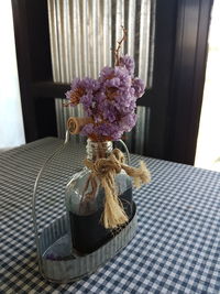 Close-up of flower bouquet on table at home