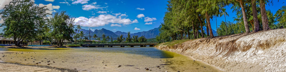 Scenic view of beach against sky