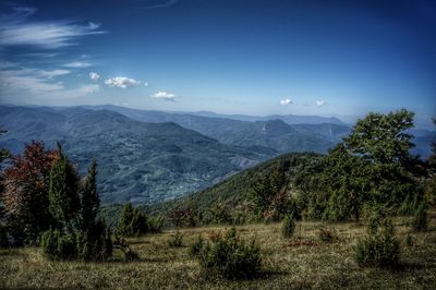 Scenic view of mountains against sky