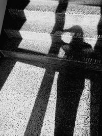 Low section of people standing on shadow