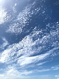 Low angle view of clouds in sky