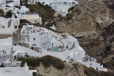 High angle view of buildings in town