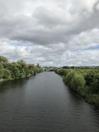 River amidst trees against sky