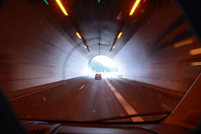 Road passing through tunnel