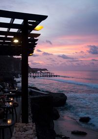 Scenic view of sea at sunset