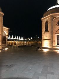 Illuminated building at night