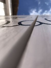 Low angle view of wall against sky