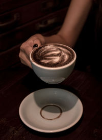 Coffee cup on table