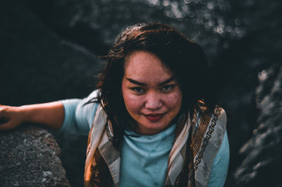 Portrait of woman looking away