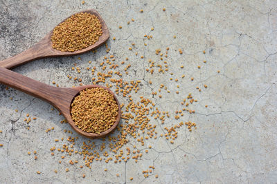 High angle view of coffee beans