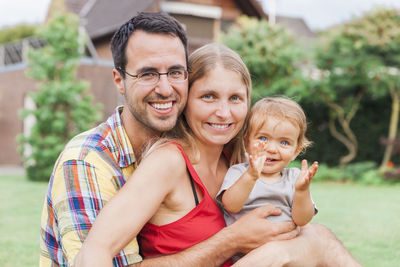 Portrait of happy father with daughter