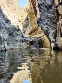Rock formations in water