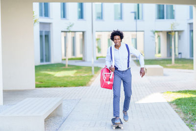 Full length of man on skateboard