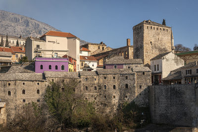 Cityscape of the city of mostar, bosnia and herzegovina