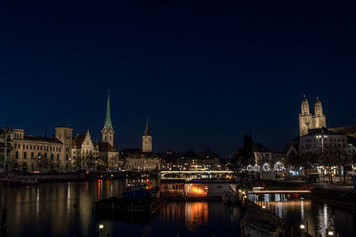 View of illuminated city at night