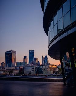 City skyline with river in background