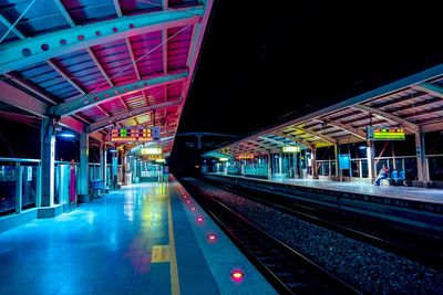 Railroad station at night