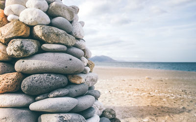 Pile of stones on the beach