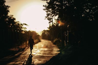 Sunset and the street