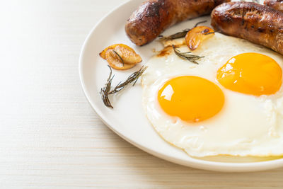 Close-up of food in plate on table