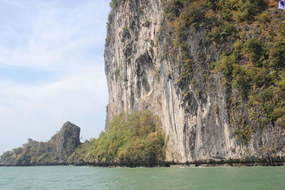 Scenic view of sea and rock formation