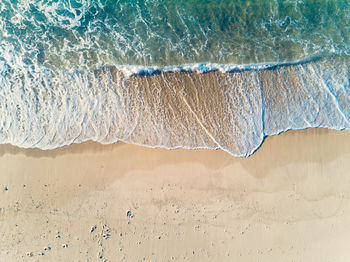 High angle view of beach on sunny day