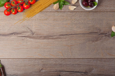 High angle view of chopped vegetables on cutting board