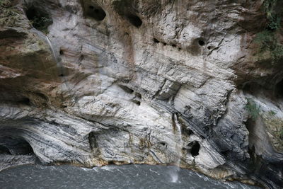 Close-up of rock formation in cave