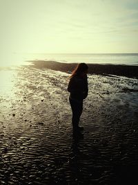 Scenic view of sea at sunset