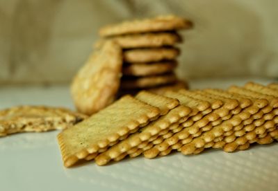Close-up of bread on table