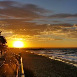 Scenic view of sea during sunset