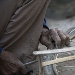 Close-up of man working